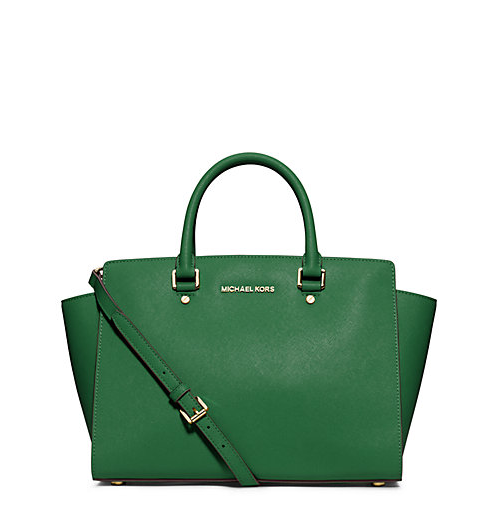 Michael Kors Large Selma Top Zip Satchel Plam