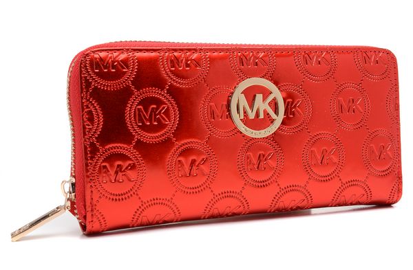 Michael Kors Jet Set Monogram Continental Wallet Red