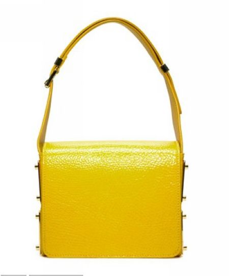 Michael Kors Moffit Boxy Pebbled Shoulder Bag Yellow