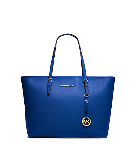 Michael Kors Jet Set Travel Saffiano Leather Top Zip Tote