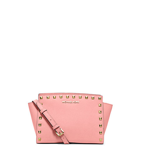Michael Kors Selma Medium Studded Leather Messenger