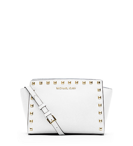 Michael Kors Selma Medium Studded Leather Messenger Michael Kors Selma Medium Studded Leather Messenger