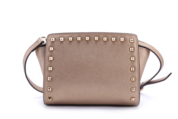 Michael Kors Selma Medium Studded Leather Messenger